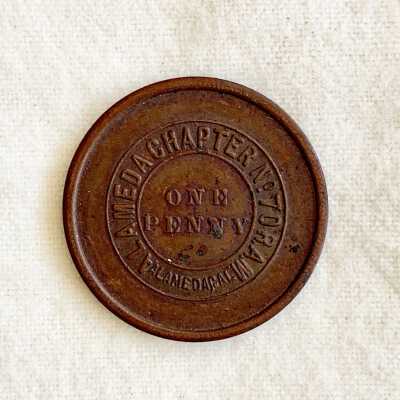 Fraternal coin Alameda Chapter No. 70 R.A.M. of D. Knox, early 1900s