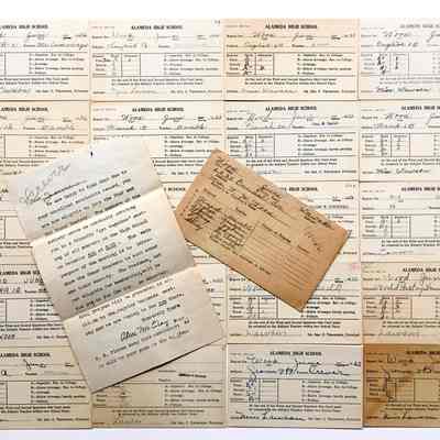 Alameda High School Report Cards of June Wood, 1932-1934