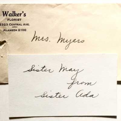 Card and Envelope from Walker's Florist, c. 1940