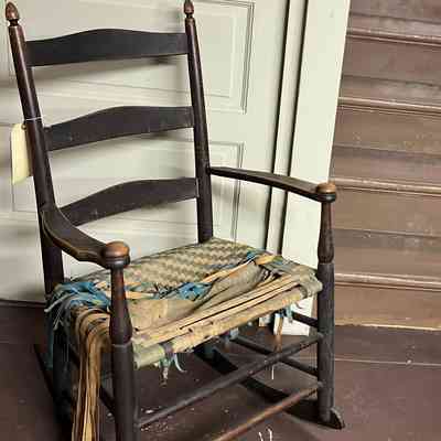 Mrs. Herbert D. Clark's Cherry Wood Rocking chair, late 19th century