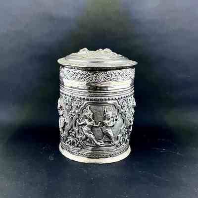 Silver container, souvenir from Asia from the Meyers sisters, prior 1997