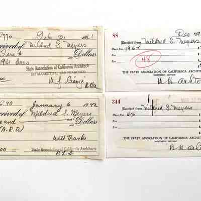 Receipts payment State Association of California Architects, 1941, 1942, 1943