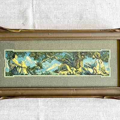 Maxfield Parrish print, C.A. Crane, in frame, c. 1917