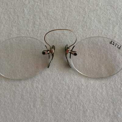 Pince-nez eyeglasses with gold nose piece, c. 1920s