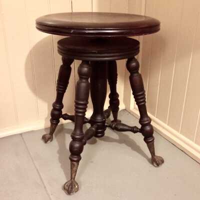Circular revolving piano stool of the Fenn family, c. early 1900s