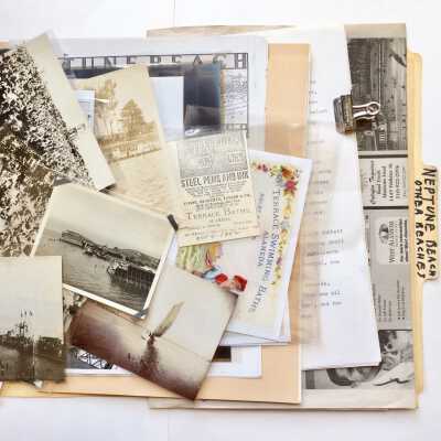 Folder marked 'Neptune Beach - Other Beaches', 1917-1940