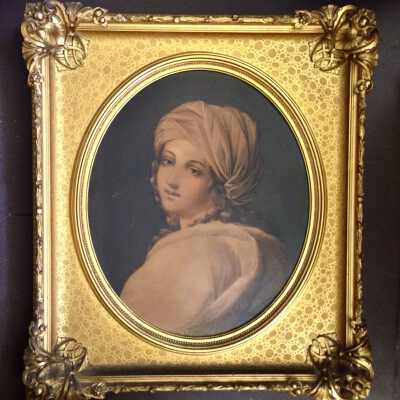 Framed print of Beatrice Cenci painting of the Fenn family, c. 1860s-1870s