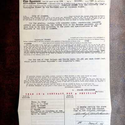Contract to improve roadway on Fountain Street, 1924