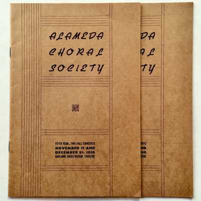 Program Mendelsohn's 'Messiah' by Alameda Choral Society, 1936
