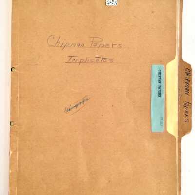 Carbon Copy of 'Chipman Papers', Volume I & II, c. 1930s
