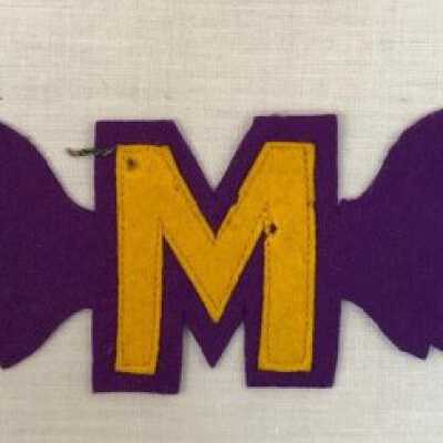 Felt Alameda High School Appliqué Uniform Emblem "M", 1930