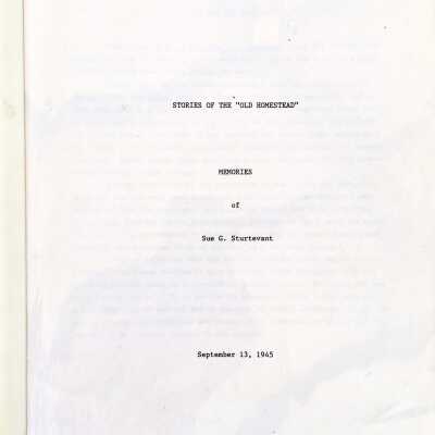 'Stories of the Old Homestead - Memories of Sue G. Sturtevant', 1945-1946