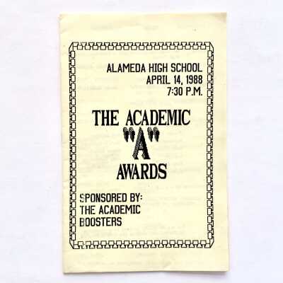 Program Alameda High School A awards presentation, 1988