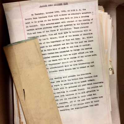 Correspondence, Native Sons of the Golden West, Parlor No. 47, 1932