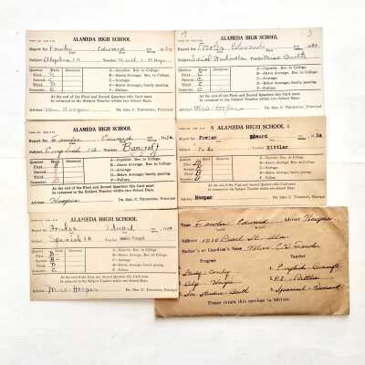 Alameda High School Report Cards of Edward Fowler, 1934
