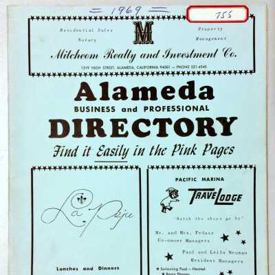 'Alameda Directory' Pink Pages, Business and Professional Directory, 1969