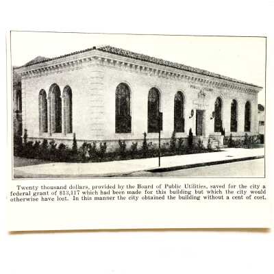 Clipping showing new West End Library, 1935-1936