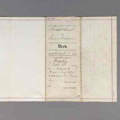 Deed between Samuel Engel and Louis Mazzini for property on Park Street, near Santa Clara, 1881