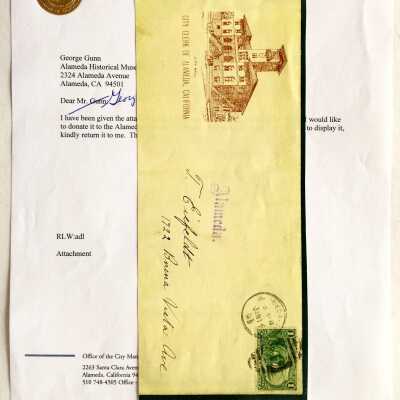 Photocopy of City of Alameda stationery envelope, 1899