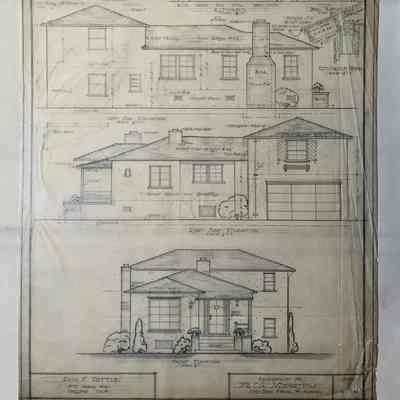 Architectural drawing of 2701 Otis Drive, c. 1938