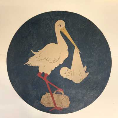 Linoleum sample from nursery at Tennant Maternity Hospital, 1911-1945