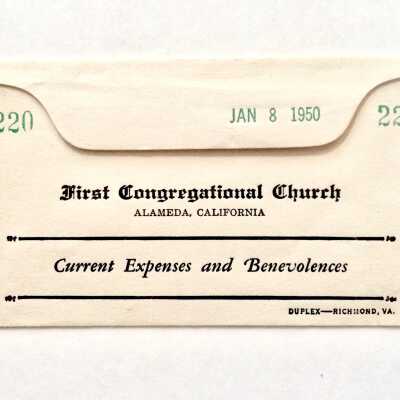 Contributions Envelope for First Congregational Church, 1950