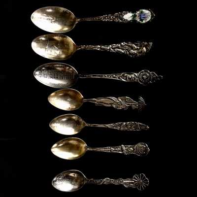 Souvenir silver spoons of the Martin family, c. 1900-1910