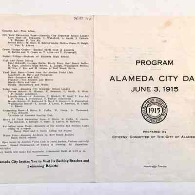 Programs for Alameda City Day, June 3, 1914 at the World's Fair, San Francisco
