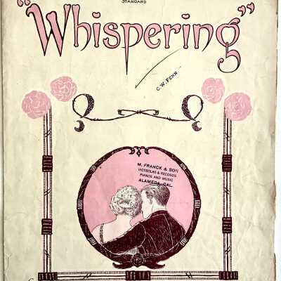 Sheet music for 'Whispering' purchasedat M. Franck & Son, c. 1920s