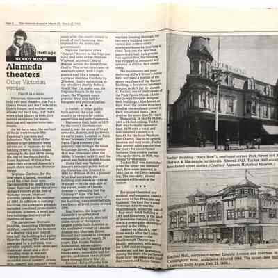 Clipping of article by Woody Mnor about Victorian Theatres and Halls, 1994