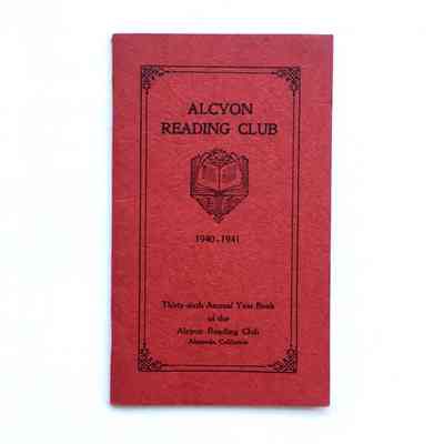 Booklet 'Alcyon Reading Club', 1940-1941