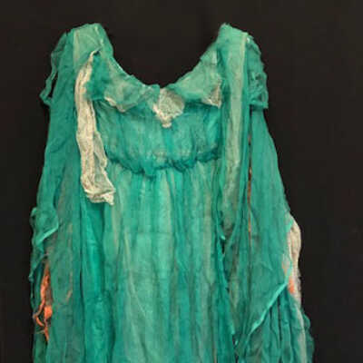 Green silk costume of Doris Haslett Goodman from 'The Water Nymph', c. 1916