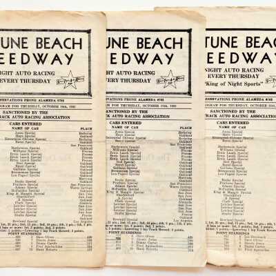 Program scorecards Neptune Beach, October 1935