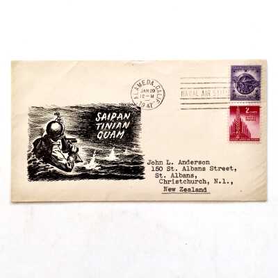 Envelope with illustration sent from the Naval Air Station, Alameda, 1947