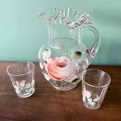 Pitcher and tumbler set of the Gutleben family, c. 1900