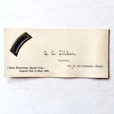 Calling card of Charles Lee Tilden, Captain Company G, 1885