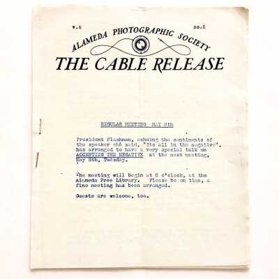 1945 edition of the newsletter of the Alameda Photgraphic Society