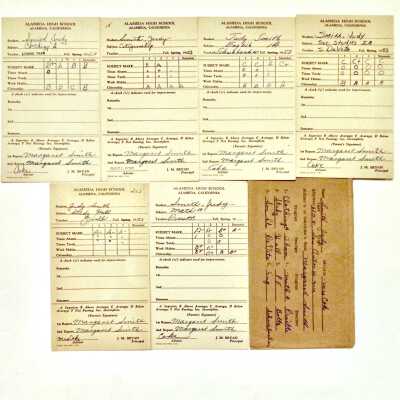 Alameda High School Report Cards of Judy Smith, 1953