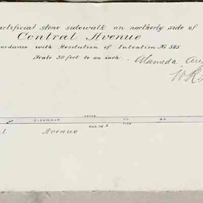 Drawing of Sidewalks on Central near Versailles, 1894
