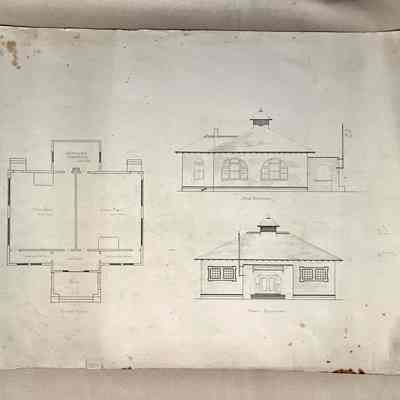 Columbus Public School Architectural Drawing, c. 1890s