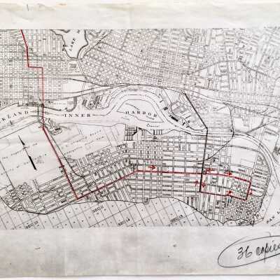 Maps of transportation routes in the city of Alameda, 1930
