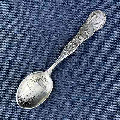 Santa Barbara Mission souvenir demitasse spoon, c. 1900