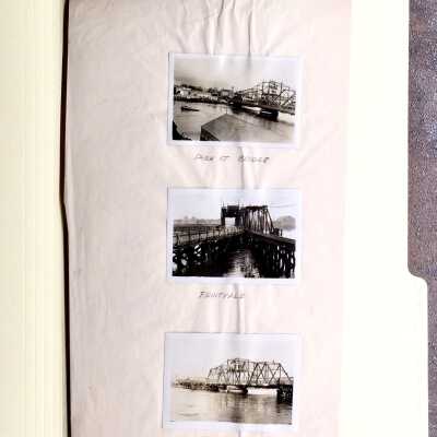 Report and blueprints on 'the three Upper Estuary Bridges', 1927