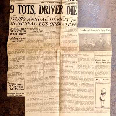 Clipping about Annual deficit Interurban Bus System, 1930