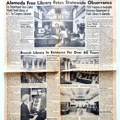 Clipping 'Alameda Free Library Fetes Statewide Observance', 1952