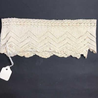 Lace edging crocheted by Barbara Ayett Watts, 1344 Park Ave, before 1930