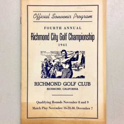 Program Richmond Golf Championship with Alamdan competitors, 1941