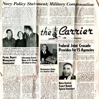March 20, 1964 Edition of Naval Air Station, Alameda, newsletter 'The Carrier'