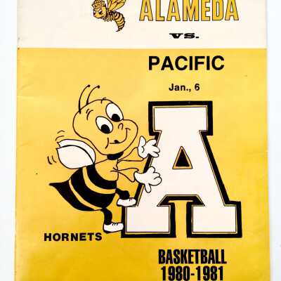 Program for a basketball tournament with Alameda High School, 1980-1981