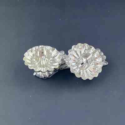 Silver Fluted Christmas Tree Candle Holder, c. 1960-1980s